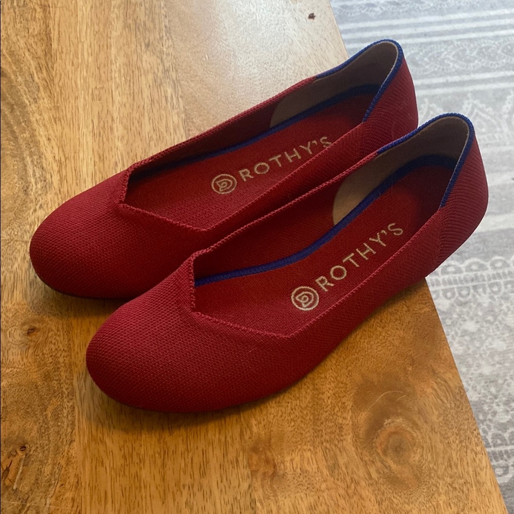 Rothy's Round Toe Red Flats